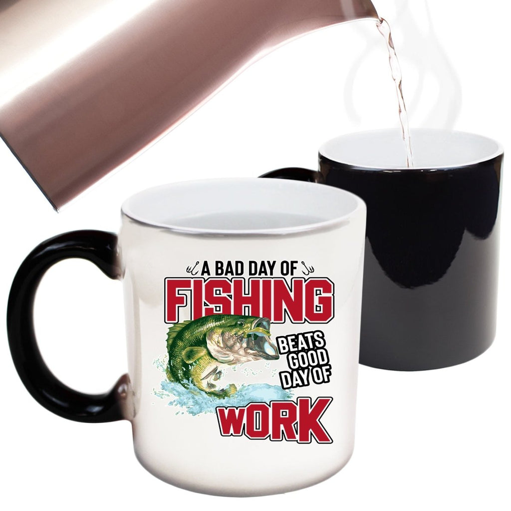 A Bad Day Fishing Beats Good Day At Work Angling Fish Mug Cup - 123t Australia | Funny T-Shirts Mugs Novelty Gifts