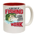 A Bad Day Fishing Beats Good Day At Work Angling Fish Mug Cup - 123t Australia | Funny T-Shirts Mugs Novelty Gifts