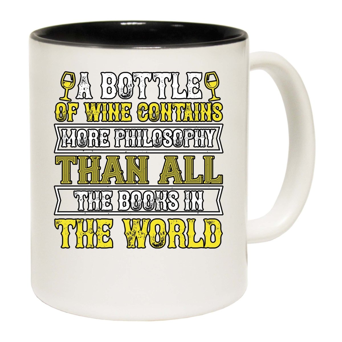 A Bottle Of Wine Contains More Philosophy Than Books Mug Cup - 123t Australia | Funny T-Shirts Mugs Novelty Gifts