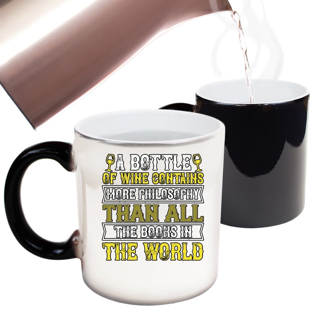 A Bottle Of Wine Contains More Philosophy Than Books Mug Cup - 123t Australia | Funny T-Shirts Mugs Novelty Gifts