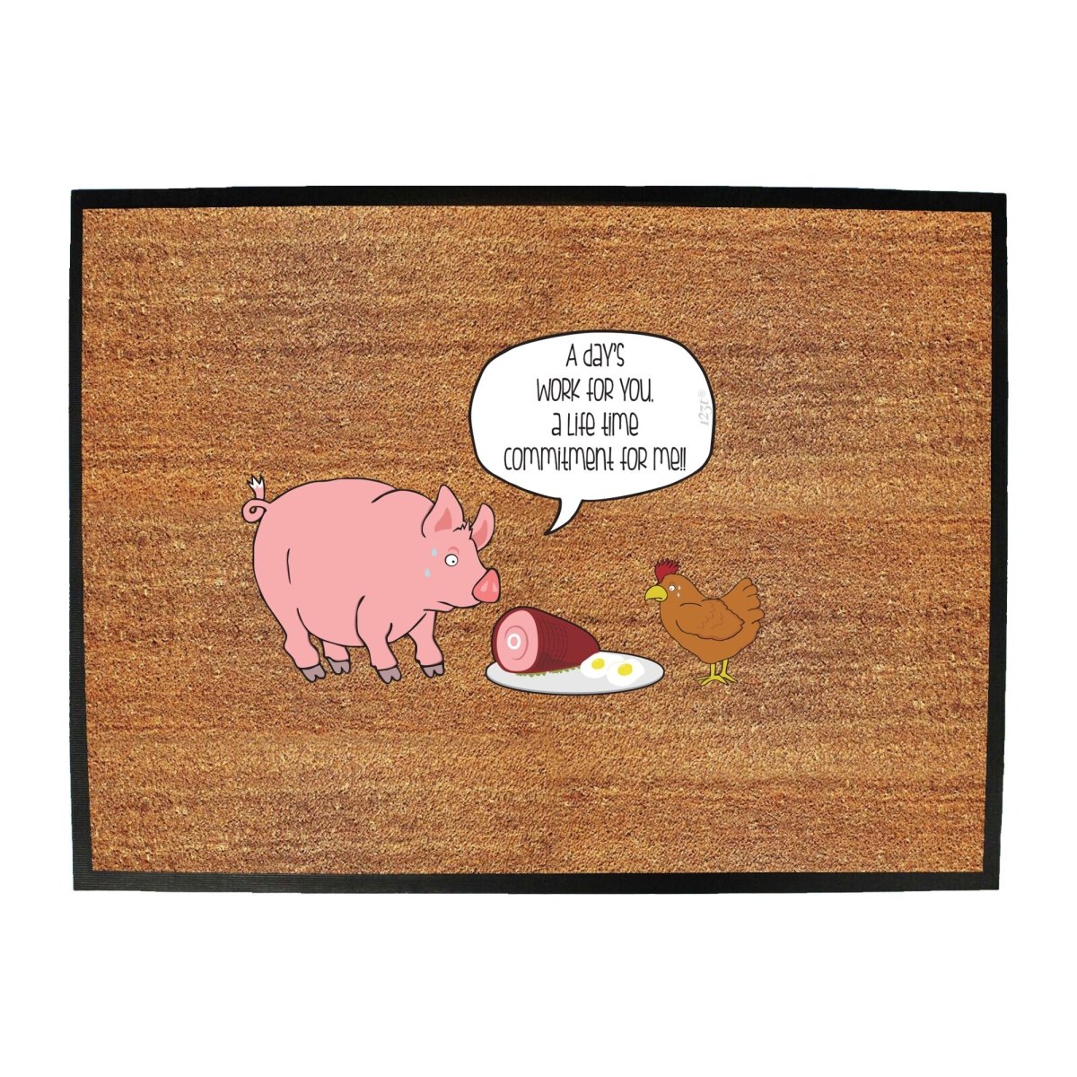 A Days Work Life Time Commitment - Funny Novelty Doormat Man Cave Floor mat - 123t Australia | Funny T-Shirts Mugs Novelty Gifts