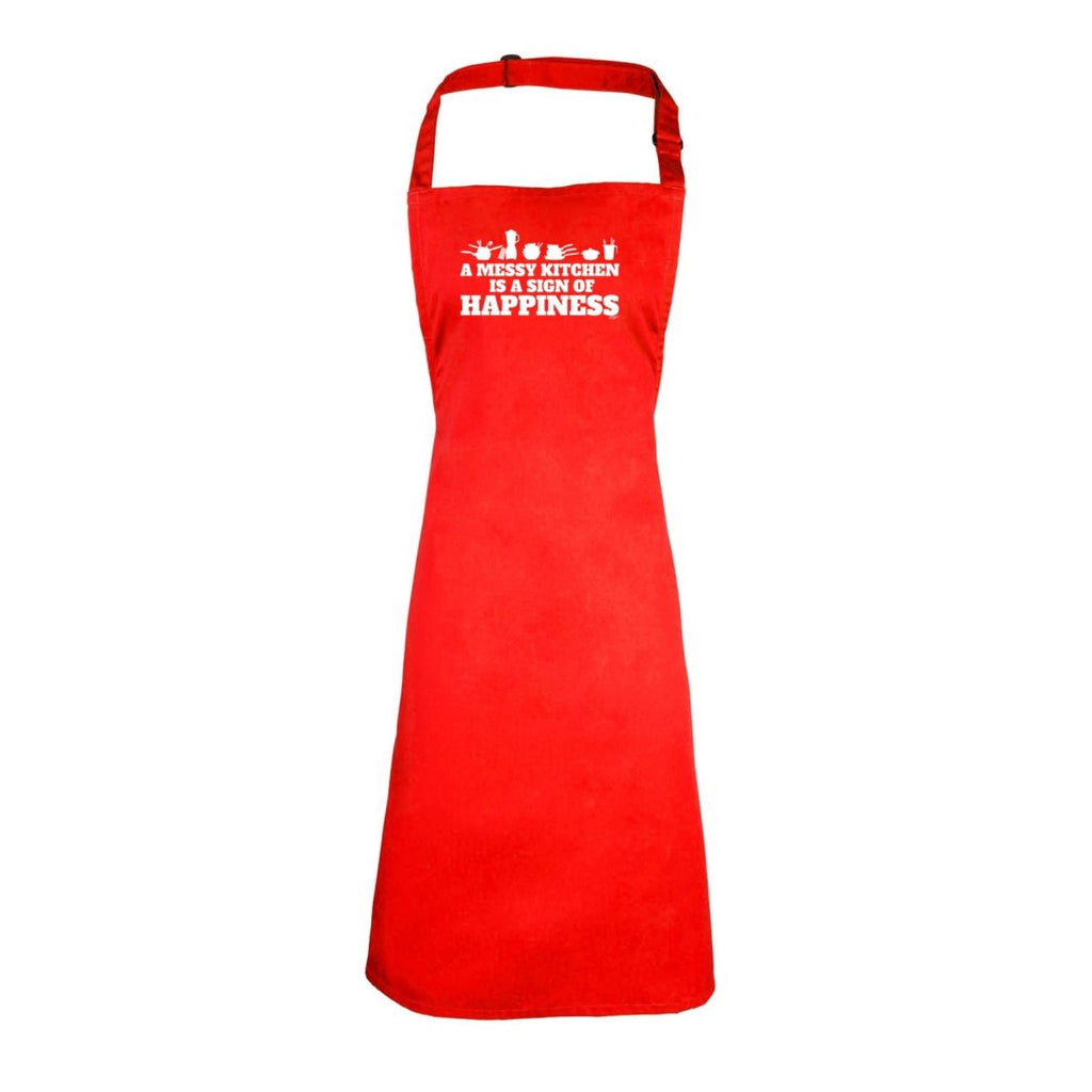 A Messy Kitchen Is A Sign Of Happiness - Funny Novelty Kitchen Adult Apron - 123t Australia | Funny T-Shirts Mugs Novelty Gifts