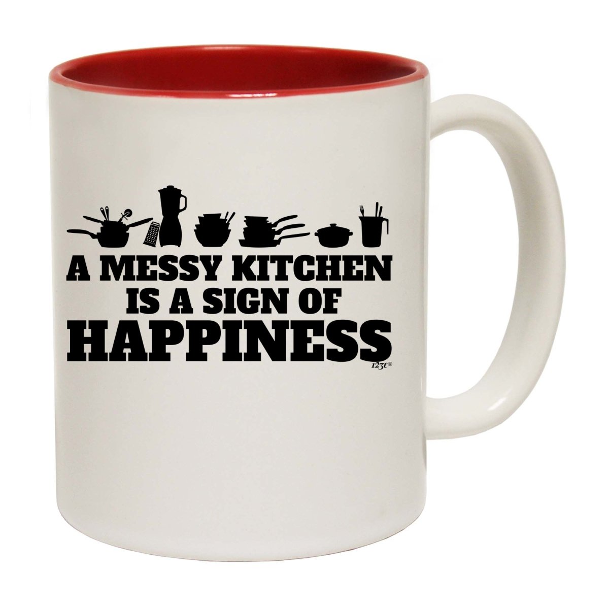 A Messy Kitchen Is A Sign Of Happiness Mug Cup - 123t Australia | Funny T-Shirts Mugs Novelty Gifts