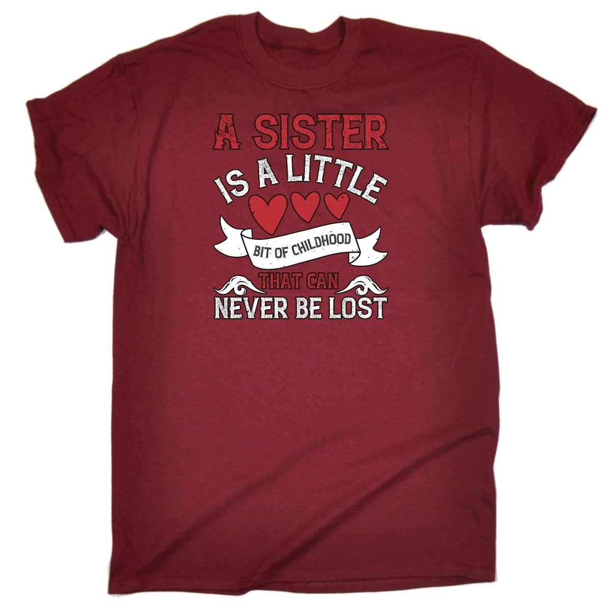 A Sister Is A Little Bit Of Childhood That Can Never Be Lost - Mens Funny T-Shirt Tshirts Tee Shirt - 123t Australia | Funny T-Shirts Mugs Novelty Gifts