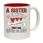 A Sister Is A Little Bit Of Childhood That Can Never Be Lost Mug Cup - 123t Australia | Funny T-Shirts Mugs Novelty Gifts