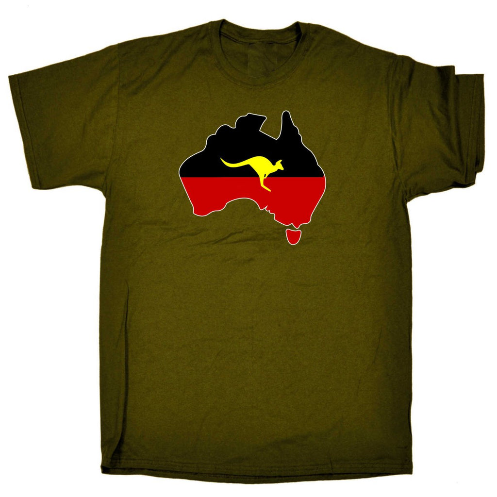 Aboriginal Flag Australia Country Kagaroo - Mens Funny T-Shirt Tshirts - 123t Australia | Funny T-Shirts Mugs Novelty Gifts