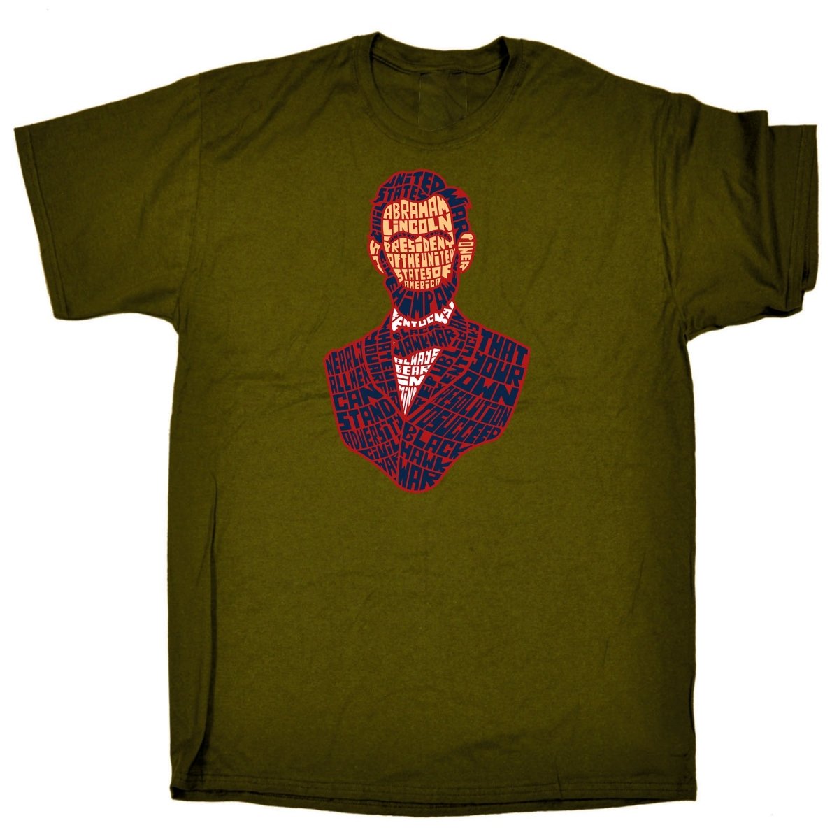 Abraham Lincoln Calligram President - Mens Funny T-Shirt Tshirts - 123t Australia | Funny T-Shirts Mugs Novelty Gifts