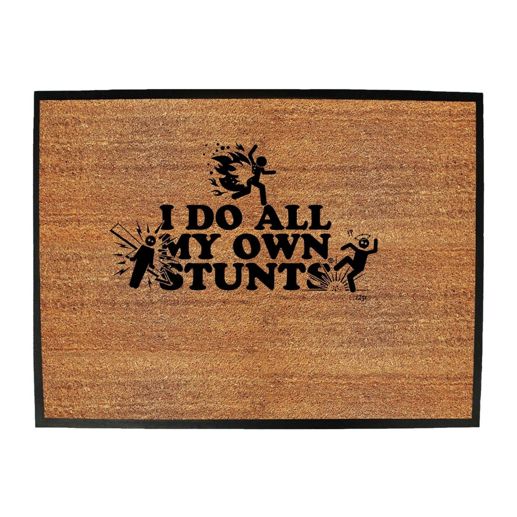 Accidents Do All My Own Stunts - Funny Novelty Doormat Man Cave Floor mat - 123t Australia | Funny T-Shirts Mugs Novelty Gifts