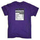 Actor Nutrition Facts - Mens Funny T-Shirt Tshirts - 123t Australia | Funny T-Shirts Mugs Novelty Gifts