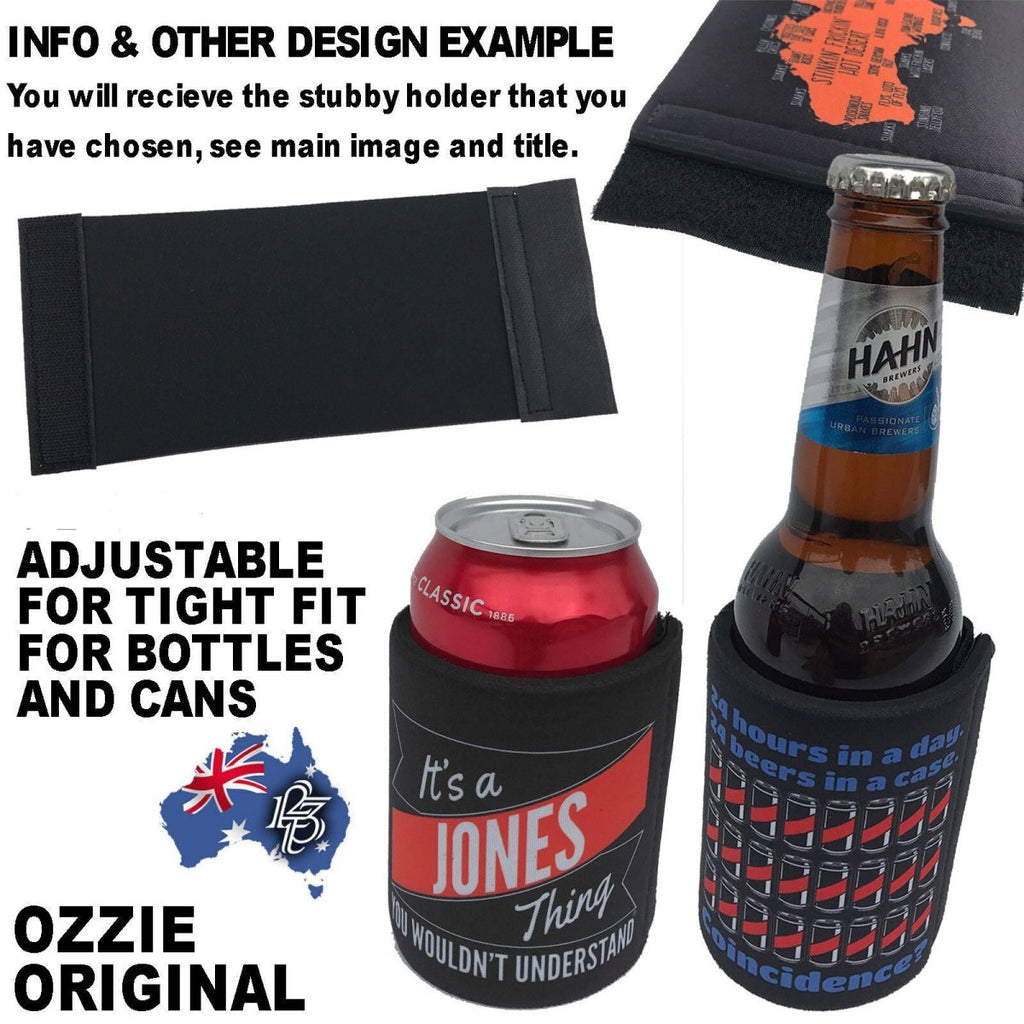 Actual Size - Funny Novelty Stubby Holder - 123t Australia | Funny T-Shirts Mugs Novelty Gifts