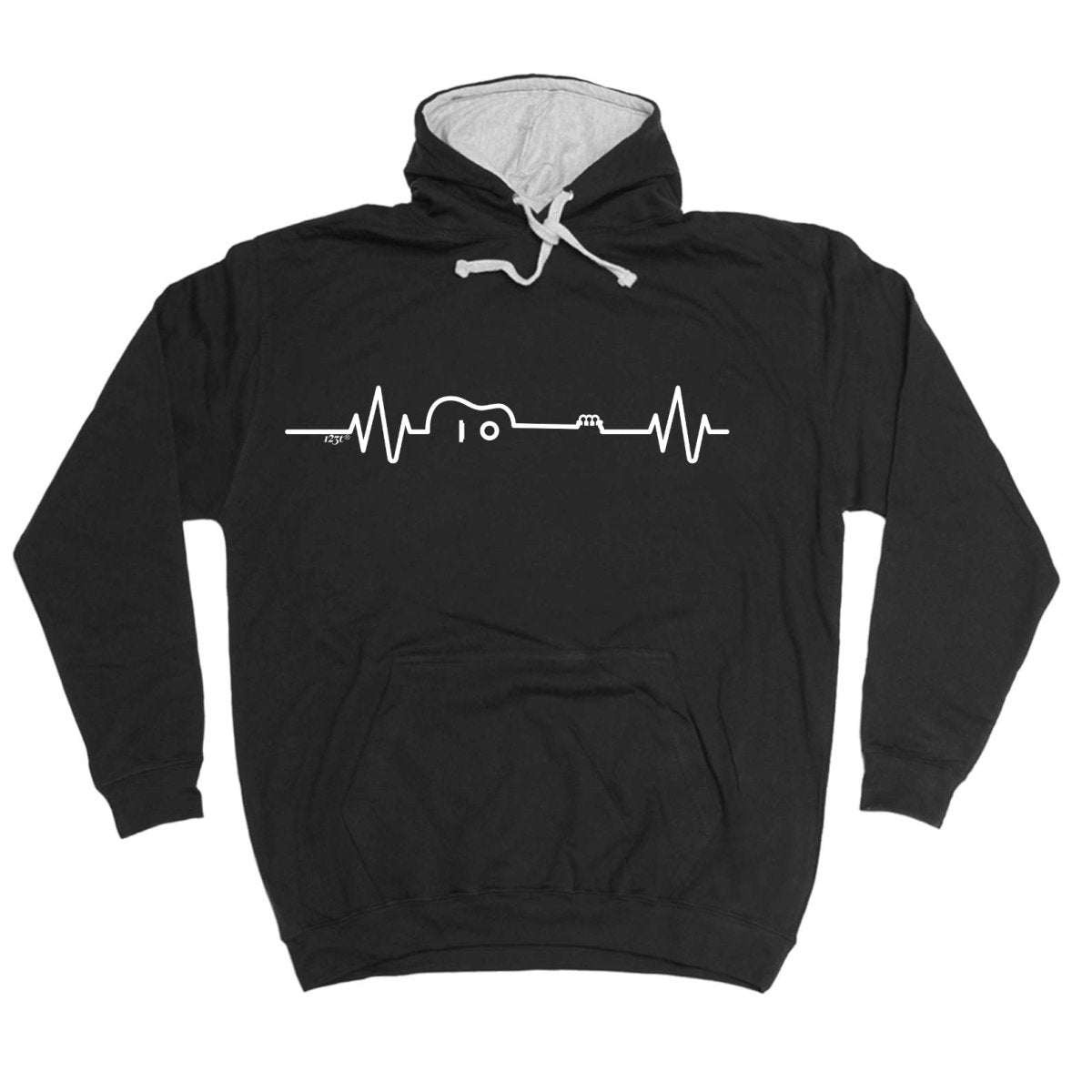 Acustic Guitar Pulse Music - Funny Novelty Hoodies Hoodie - 123t Australia | Funny T-Shirts Mugs Novelty Gifts