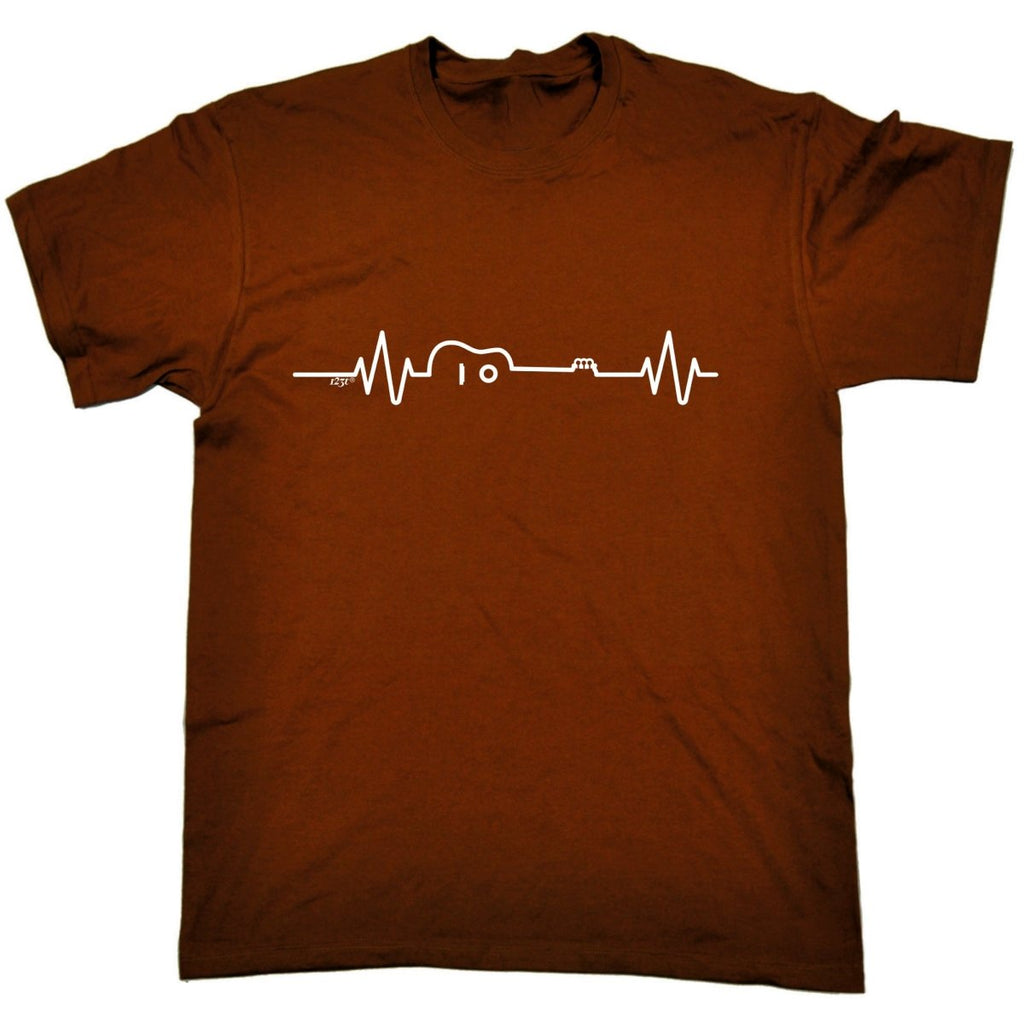 Acustic Guitar Pulse Music - Mens Funny Novelty T-Shirt TShirt / T Shirt - 123t Australia | Funny T-Shirts Mugs Novelty Gifts