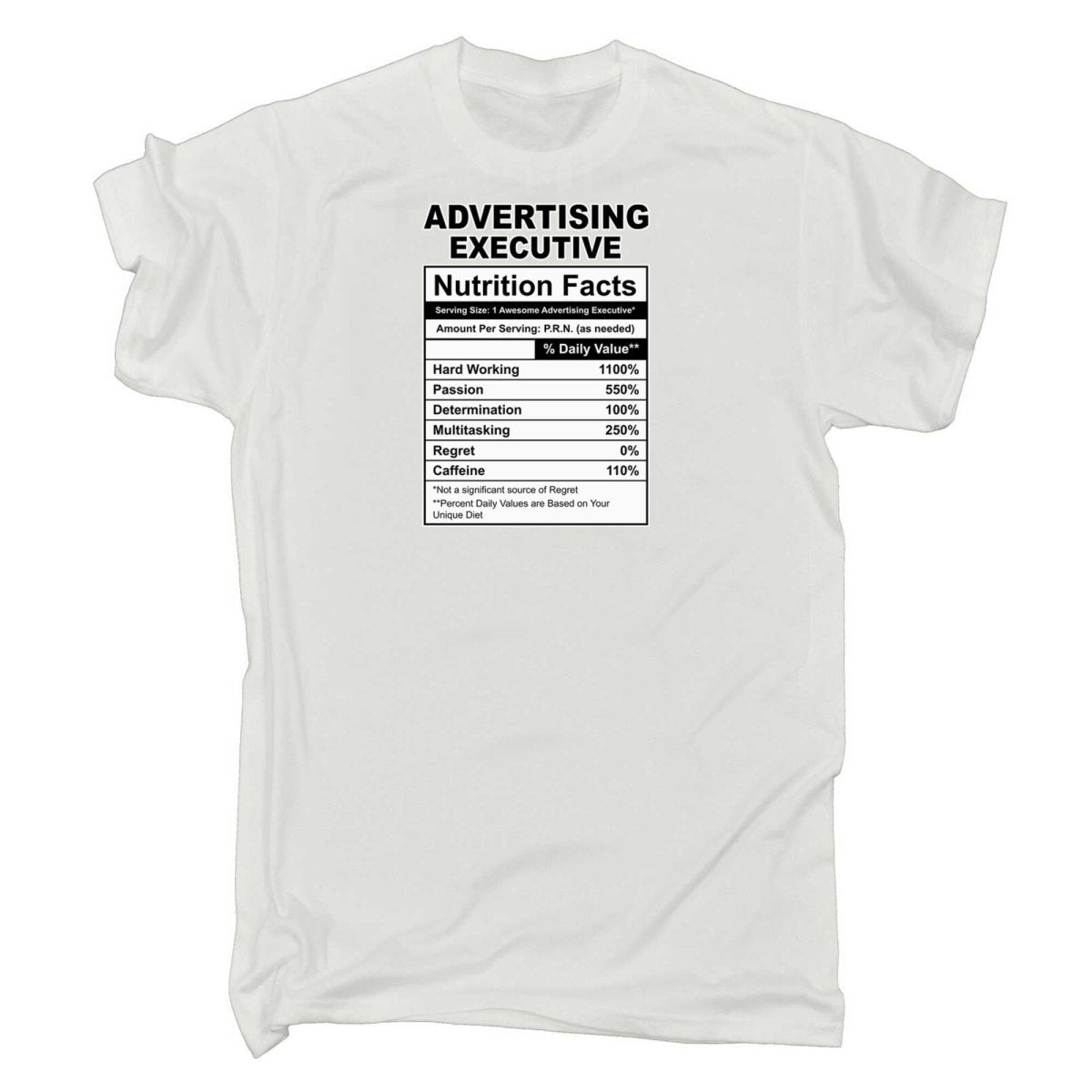Advertising Executive Nutrition Facts - Mens Funny T-Shirt Tshirts - 123t Australia | Funny T-Shirts Mugs Novelty Gifts