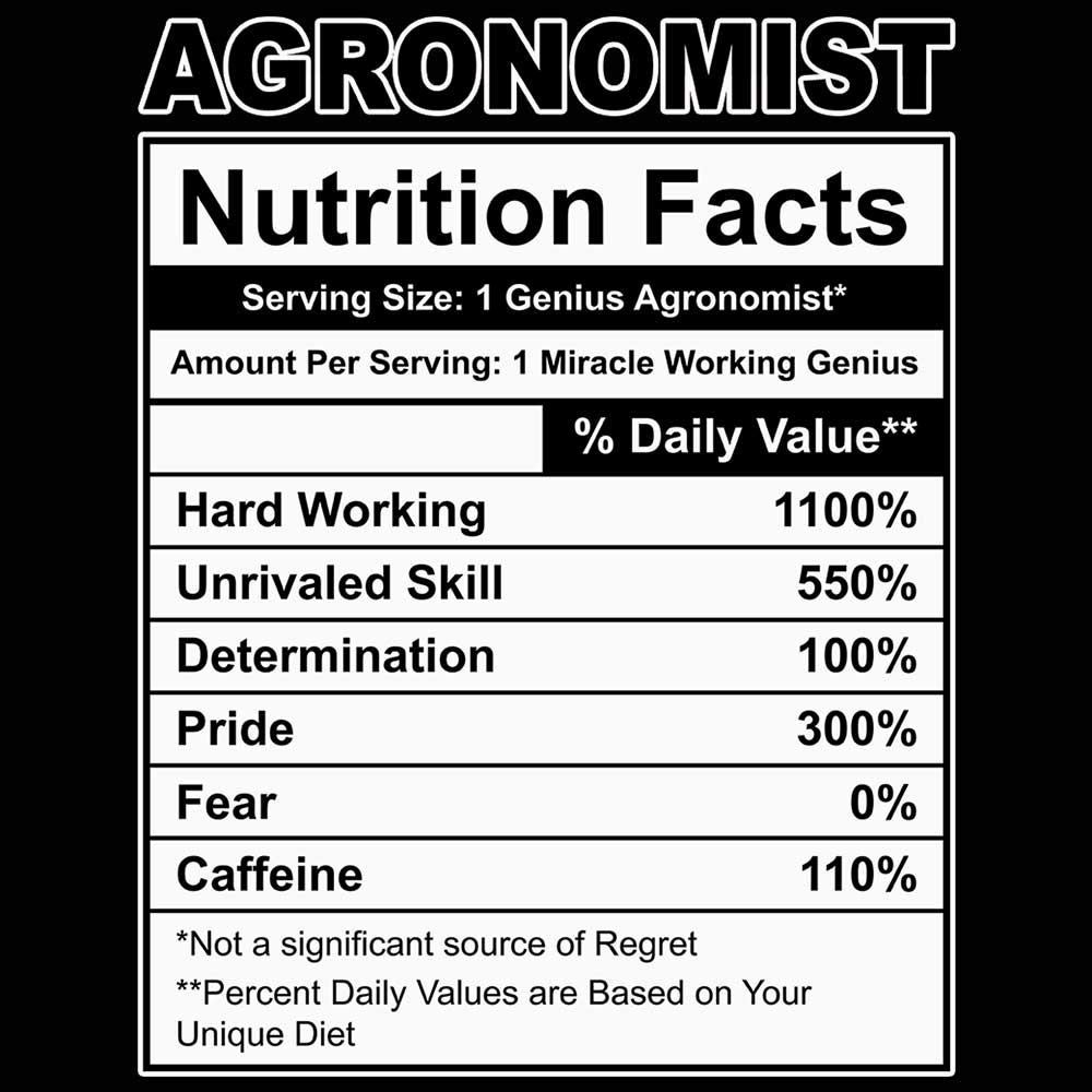 Agronomist Nutrition Facts - Mens Funny T-Shirt Tshirts - 123t Australia | Funny T-Shirts Mugs Novelty Gifts