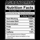 Agronomist Nutrition Facts - Mens Funny T-Shirt Tshirts - 123t Australia | Funny T-Shirts Mugs Novelty Gifts