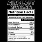 Aircraft Mechanic Nutrition Facts - Mens Funny T-Shirt Tshirts - 123t Australia | Funny T-Shirts Mugs Novelty Gifts