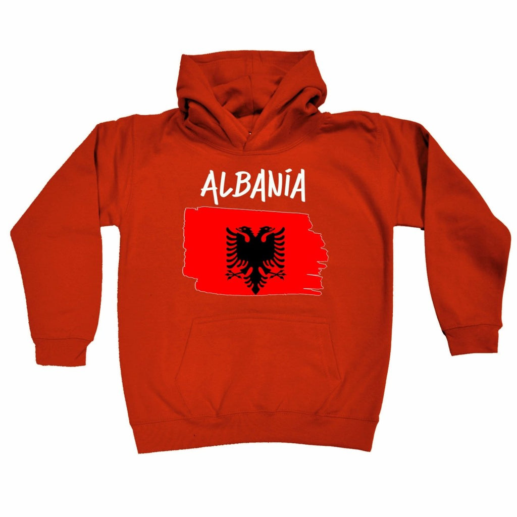 Albania Country Flag Nationality - Kids Children Hoodie - 123t Australia | Funny T-Shirts Mugs Novelty Gifts