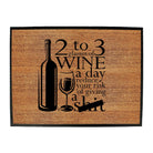 Alcohol 2 To 3 Glasses Of Wine Reduces Giving - Funny Novelty Doormat Man Cave Floor mat - 123t Australia | Funny T-Shirts Mugs Novelty Gifts