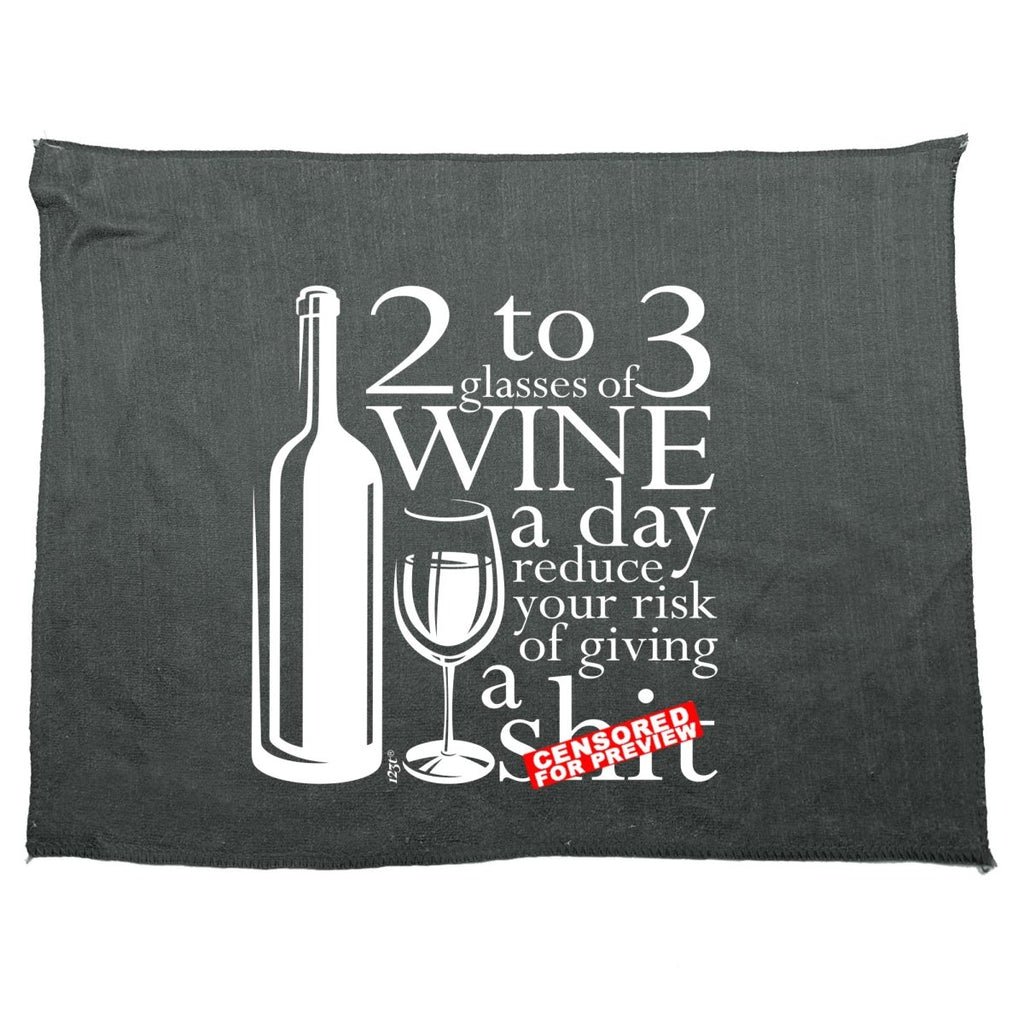 Alcohol 2 To 3 Glasses Of Wine Reduces Giving - Funny Novelty Soft Sport Microfiber Towel - 123t Australia | Funny T-Shirts Mugs Novelty Gifts