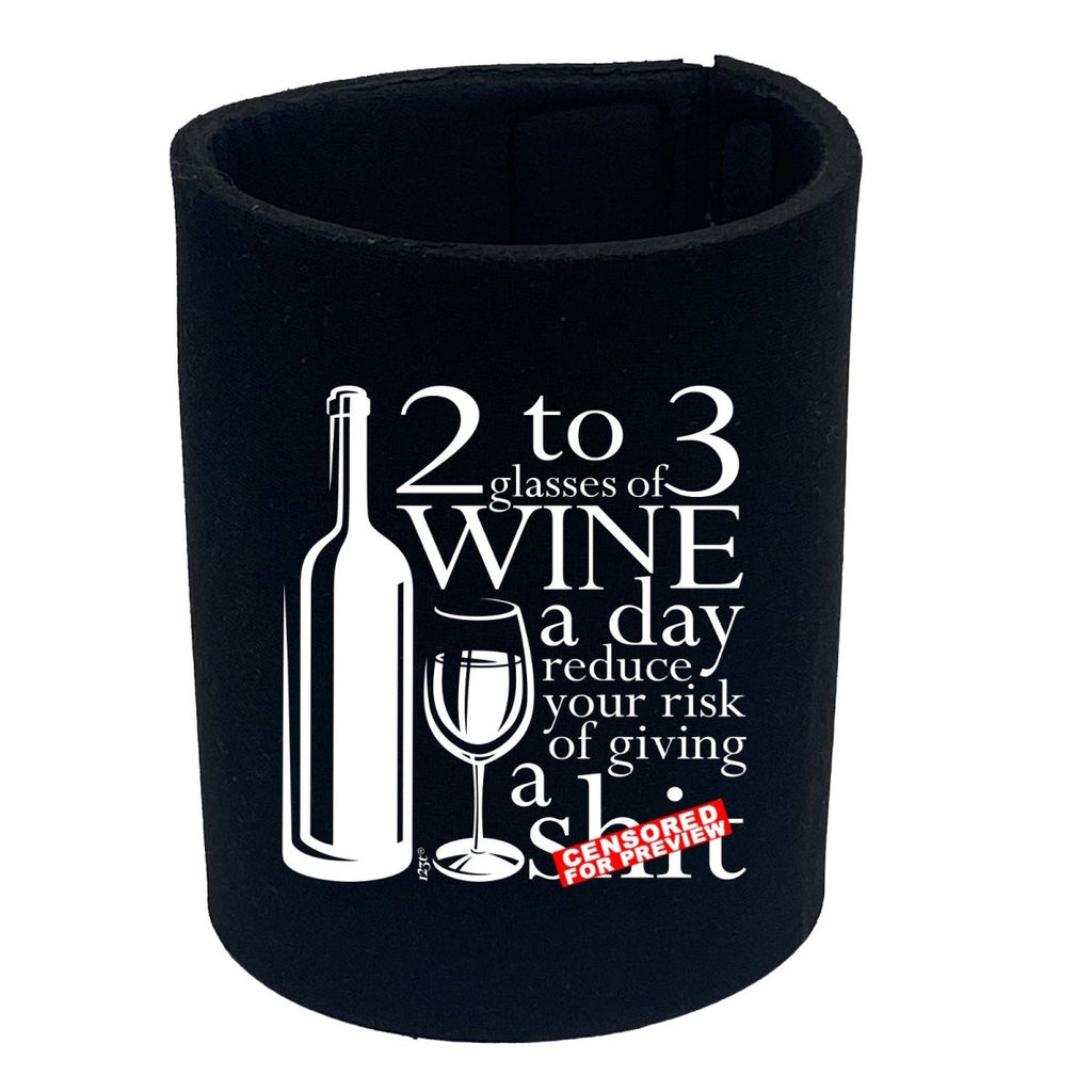 Alcohol 2 To 3 Glasses Of Wine Reduces Giving - Funny Novelty Stubby Holder - 123t Australia | Funny T-Shirts Mugs Novelty Gifts