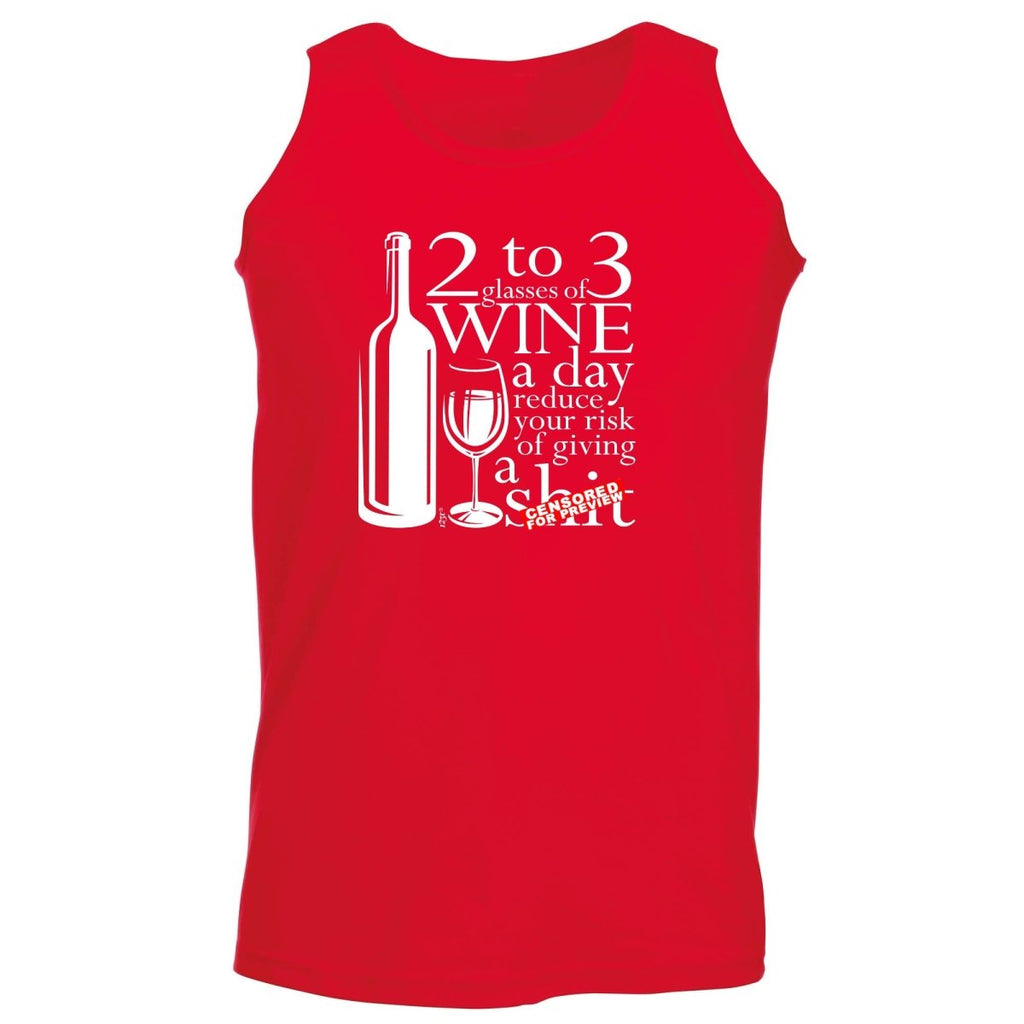 Alcohol 2 To 3 Glasses Of Wine Reduces Giving - Funny Novelty Vest Singlet Unisex Tank Top - 123t Australia | Funny T-Shirts Mugs Novelty Gifts