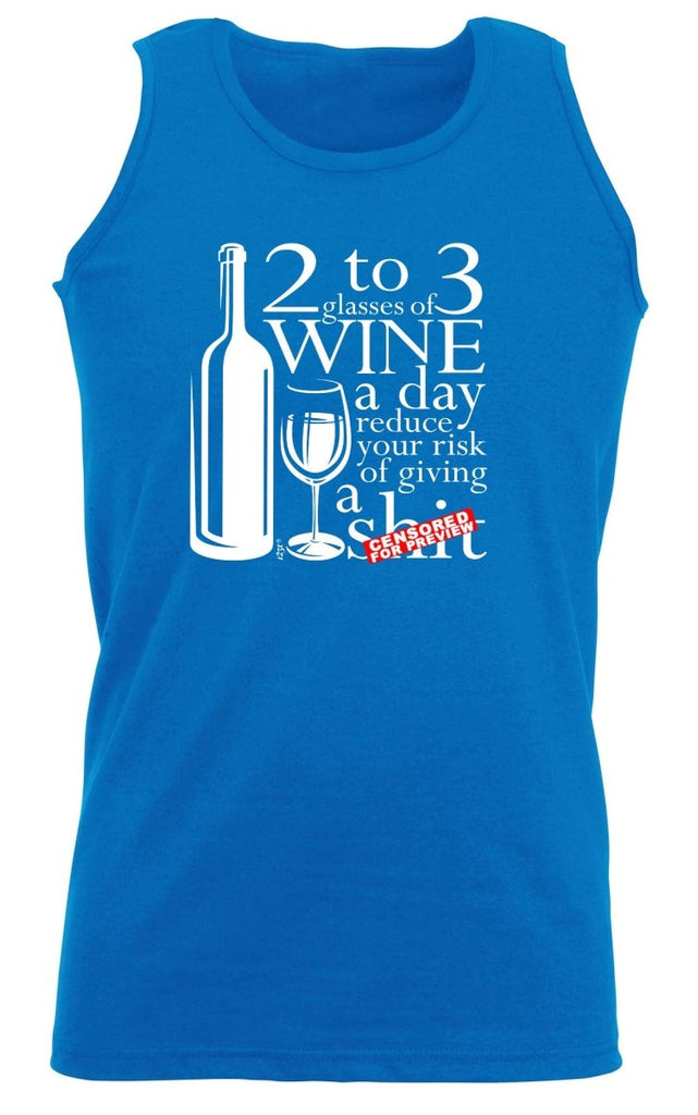 Alcohol 2 To 3 Glasses Of Wine Reduces Giving - Funny Novelty Vest Singlet Unisex Tank Top - 123t Australia | Funny T-Shirts Mugs Novelty Gifts