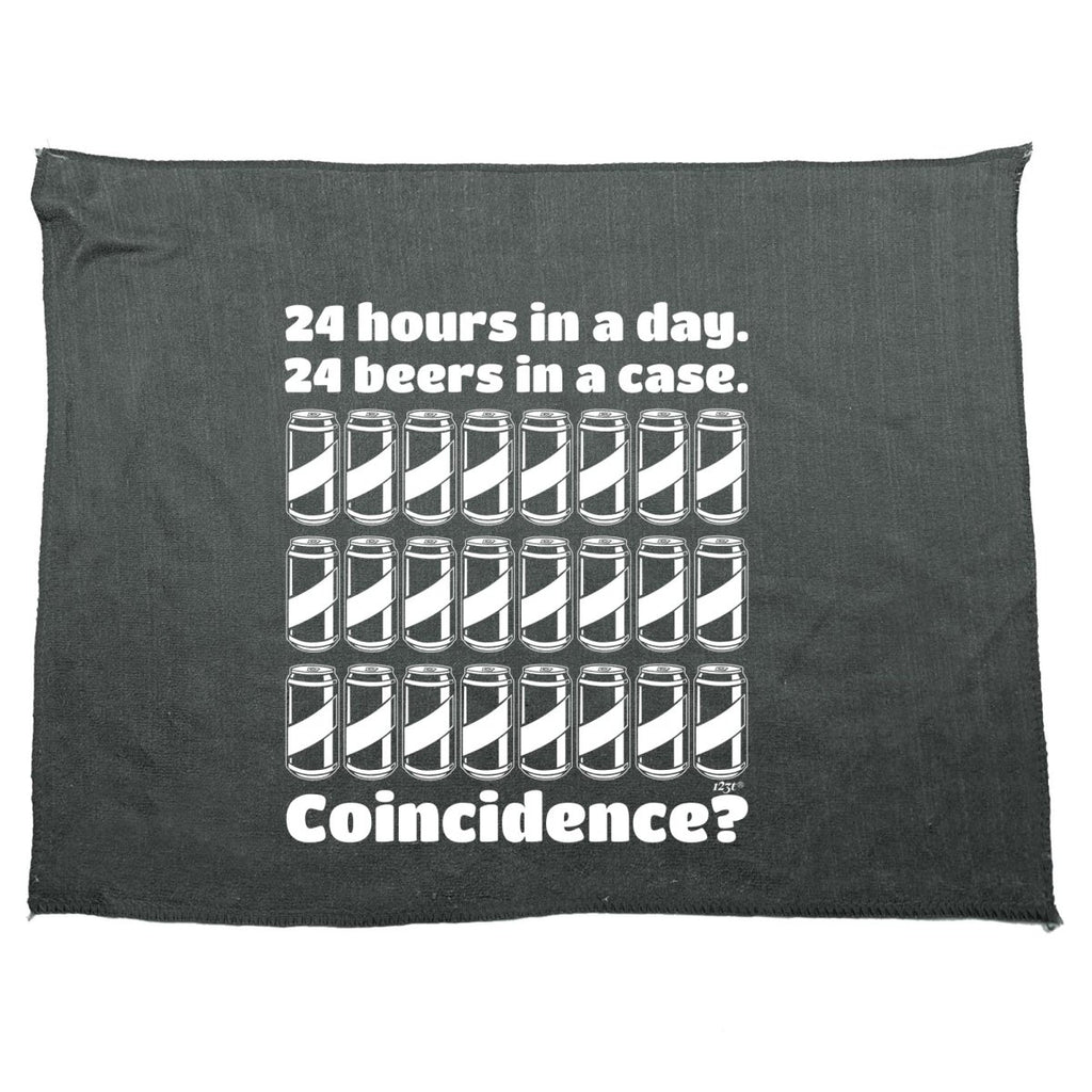 Alcohol 24 Hours In A Day 24 Beers In A Case - Funny Novelty Soft Sport Microfiber Towel - 123t Australia | Funny T-Shirts Mugs Novelty Gifts