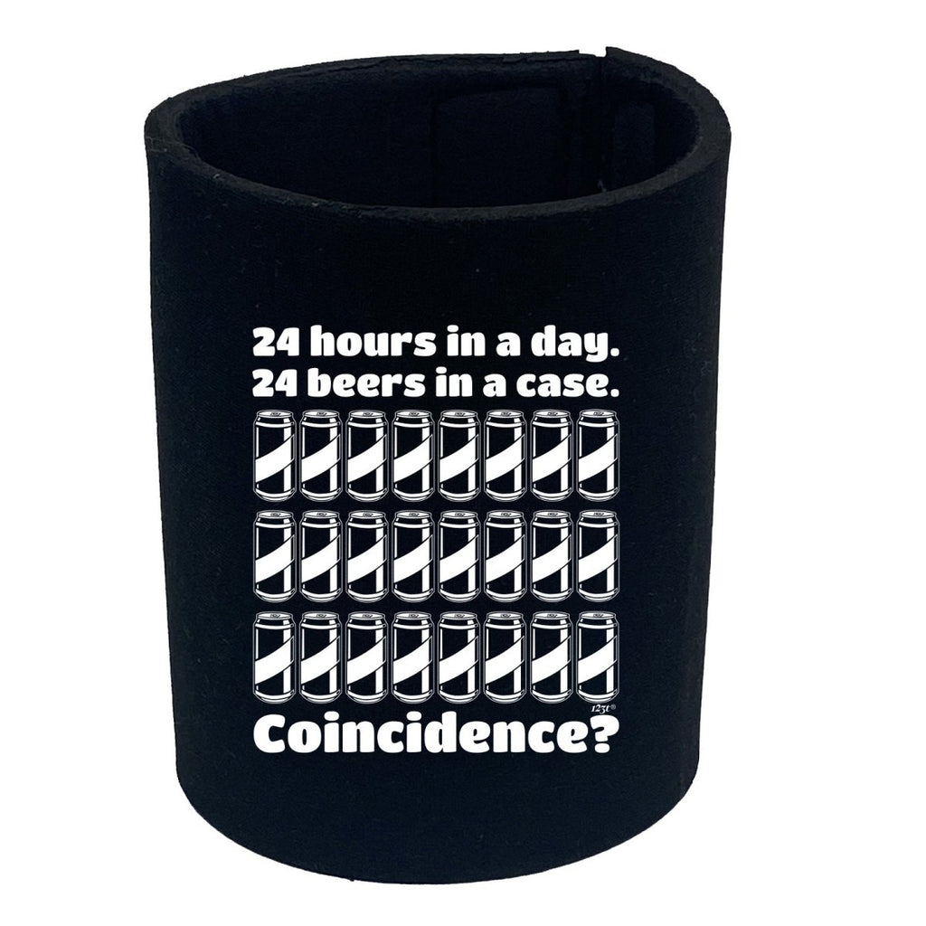 Alcohol 24 Hours In A Day 24 Beers In A Case - Funny Novelty Stubby Holder - 123t Australia | Funny T-Shirts Mugs Novelty Gifts