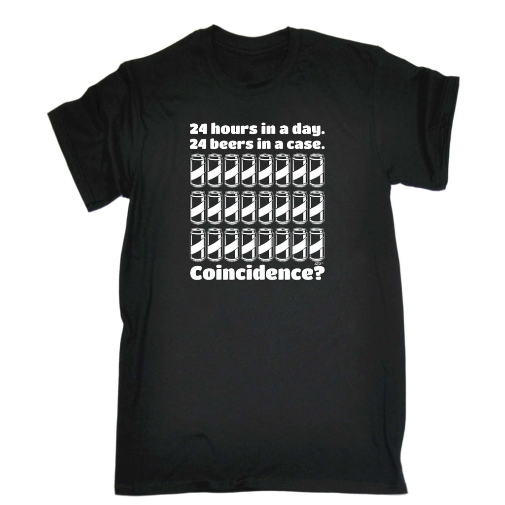 Alcohol 24 Hours In A Day 24 Beers In A Case - Mens Funny Novelty T-Shirt Tshirts BLACK T Shirt - 123t Australia | Funny T-Shirts Mugs Novelty Gifts