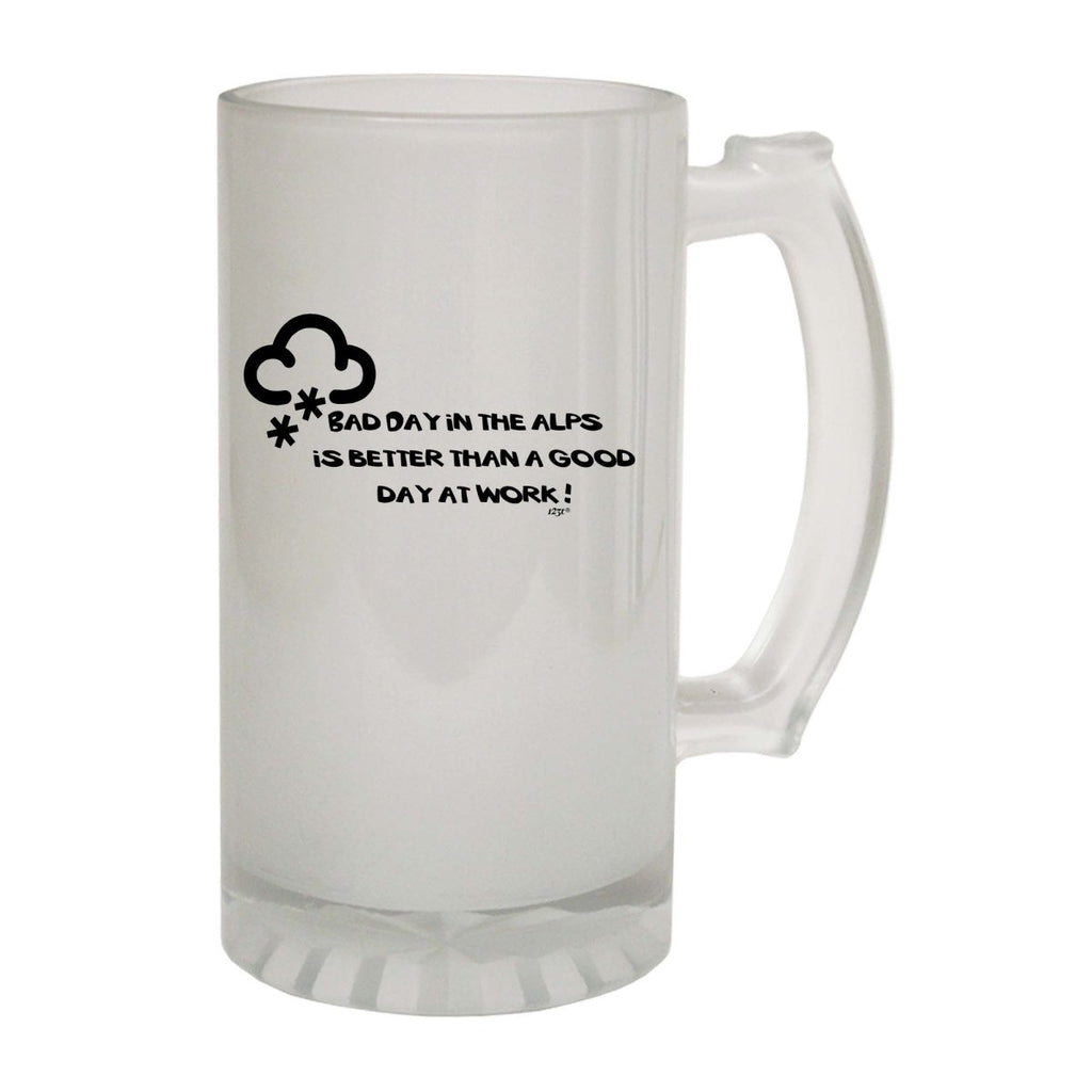Alcohol A Bad Day In The Alps - Funny Novelty Beer Stein - 123t Australia | Funny T-Shirts Mugs Novelty Gifts