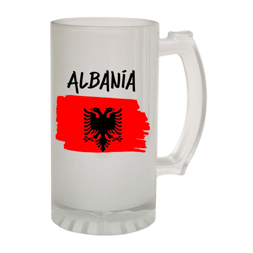 Alcohol Albania Country Flag Nationality - Beer Stein - 123t Australia | Funny T-Shirts Mugs Novelty Gifts