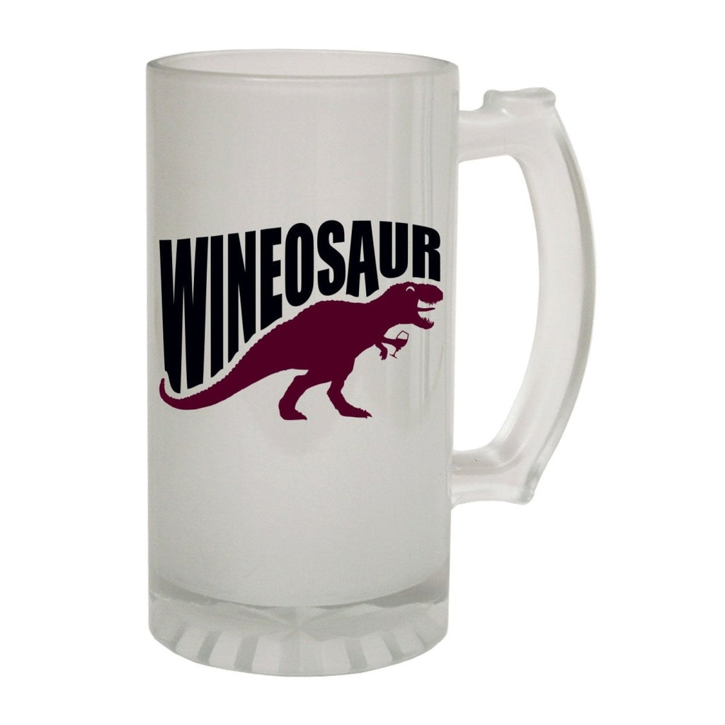 Alcohol Alcohol Alcohol Frosted Glass Beer Stein - Wineosaur Drinking - Funny Novelty Birthday - 123t Australia | Funny T-Shirts Mugs Novelty Gifts