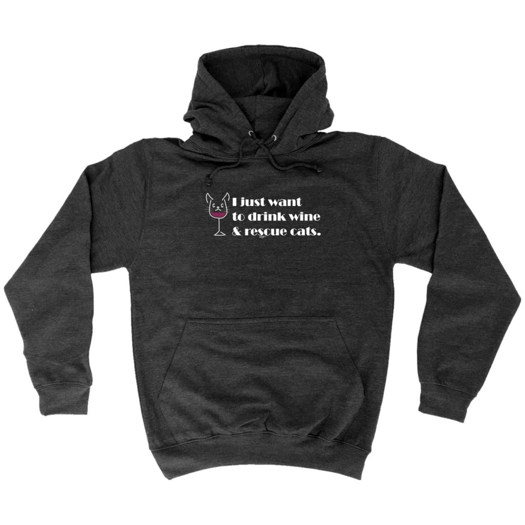 Alcohol Alcohol Animal Drink Wine And Rescue Cats - Funny Novelty Hoodies Hoodie - 123t Australia | Funny T-Shirts Mugs Novelty Gifts