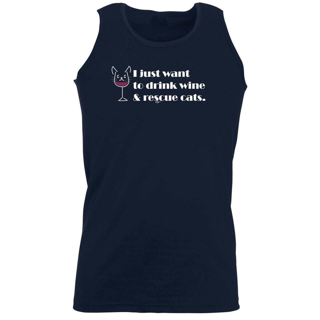Alcohol Alcohol Animal Drink Wine And Rescue Cats - Funny Novelty Vest Singlet Unisex Tank Top - 123t Australia | Funny T-Shirts Mugs Novelty Gifts