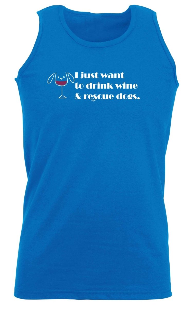 Alcohol Alcohol Animal Drink Wine And Rescue Dogs - Funny Novelty Vest Singlet Unisex Tank Top - 123t Australia | Funny T-Shirts Mugs Novelty Gifts
