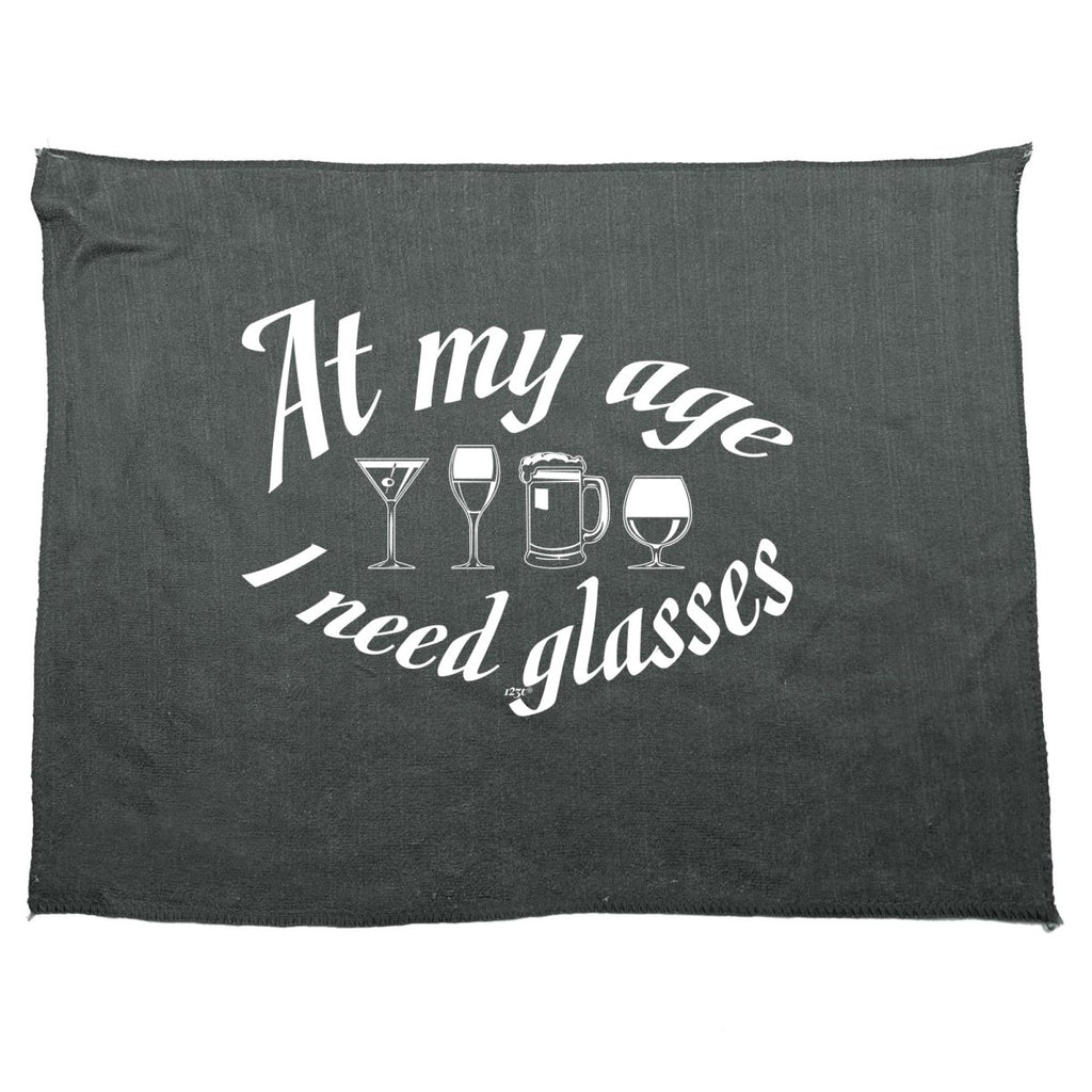 Alcohol Alcohol At My Age Need Glasses Beer Wine - Funny Novelty Soft Sport Microfiber Towel - 123t Australia | Funny T-Shirts Mugs Novelty Gifts