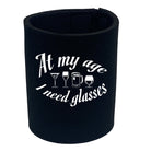 Alcohol Alcohol At My Age Need Glasses Beer Wine - Funny Novelty Stubby Holder - 123t Australia | Funny T-Shirts Mugs Novelty Gifts