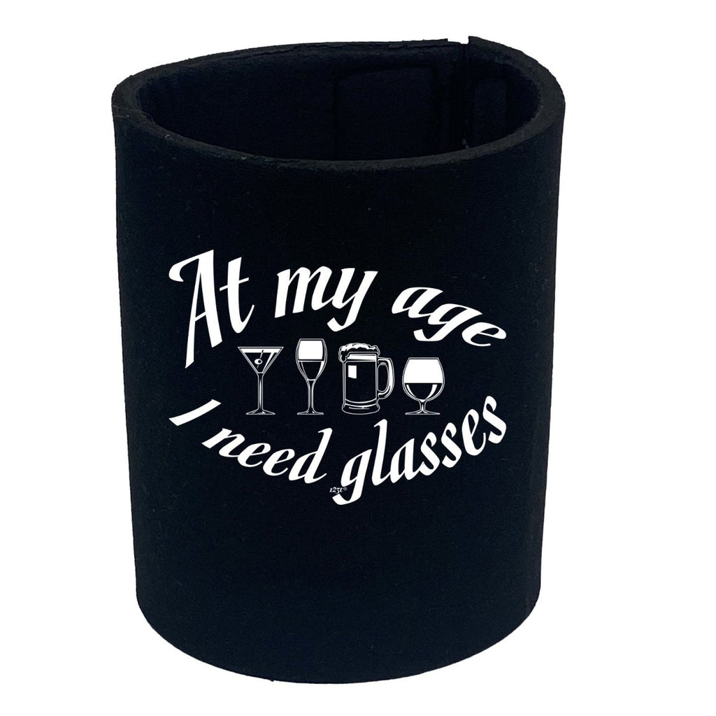 Alcohol Alcohol At My Age Need Glasses Beer Wine - Funny Novelty Stubby Holder - 123t Australia | Funny T-Shirts Mugs Novelty Gifts