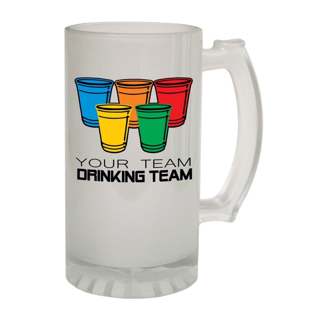Alcohol Alcohol Frosted Glass Beer Stein - Drinking Team Your Text - Funny Novelty Birthday - 123t Australia | Funny T-Shirts Mugs Novelty Gifts