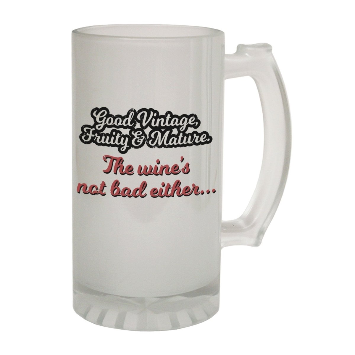 Alcohol Alcohol Frosted Glass Beer Stein - Good Vintage Wine Booze - Funny Novelty Birthday - 123t Australia | Funny T-Shirts Mugs Novelty Gifts
