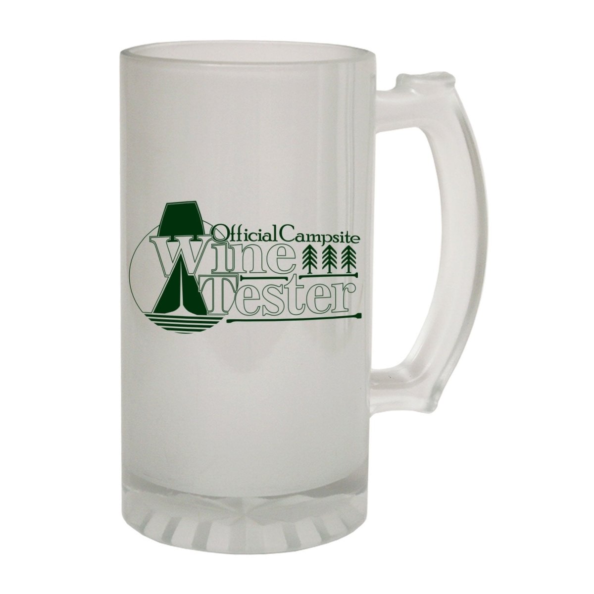 Alcohol Alcohol Frosted Glass Beer Stein - Official Campsite Wine Tester - Funny Novelty Birthday - 123t Australia | Funny T-Shirts Mugs Novelty Gifts