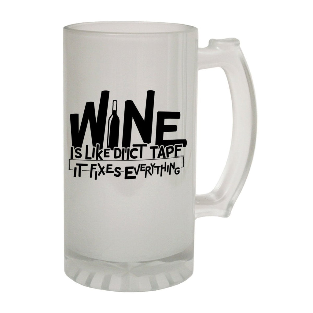 Alcohol Alcohol Frosted Glass Beer Stein - Wine Duct Tape Alcohol - Funny Novelty Birthday - 123t Australia | Funny T-Shirts Mugs Novelty Gifts