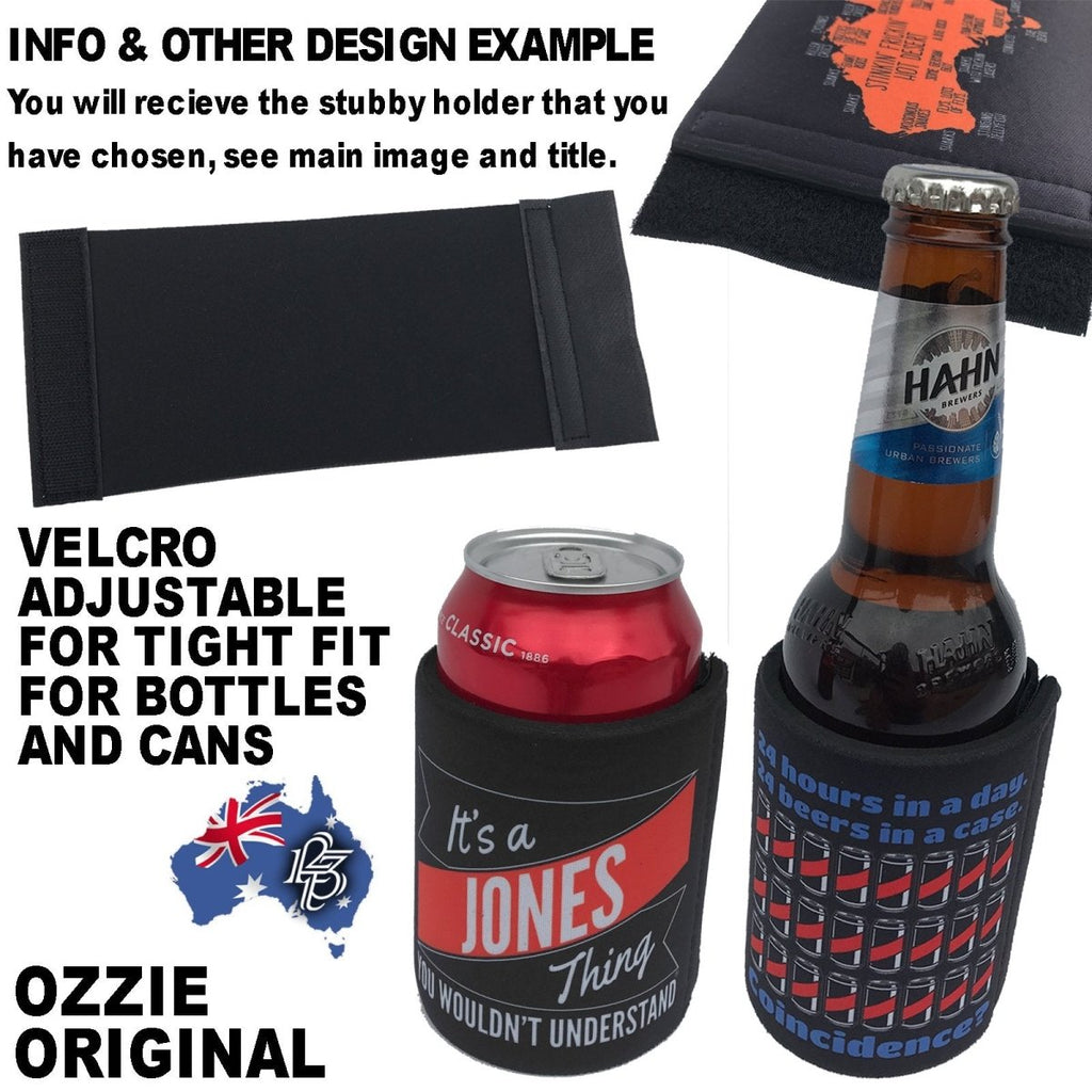 Alcohol Alcohol Stubby Holder - Australian Drinking Team Rings - Funny Novelty Birthday Gift Joke Beer - 123t Australia | Funny T-Shirts Mugs Novelty Gifts