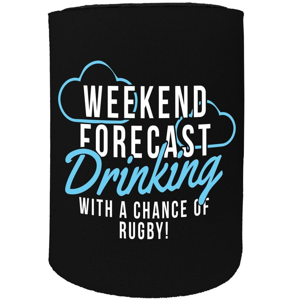 Alcohol Alcohol Stubby Holder - Weekend Forecast Drink With Rugby - Funny Novelty Birthday Gift Joke Beer - 123t Australia | Funny T-Shirts Mugs Novelty Gifts