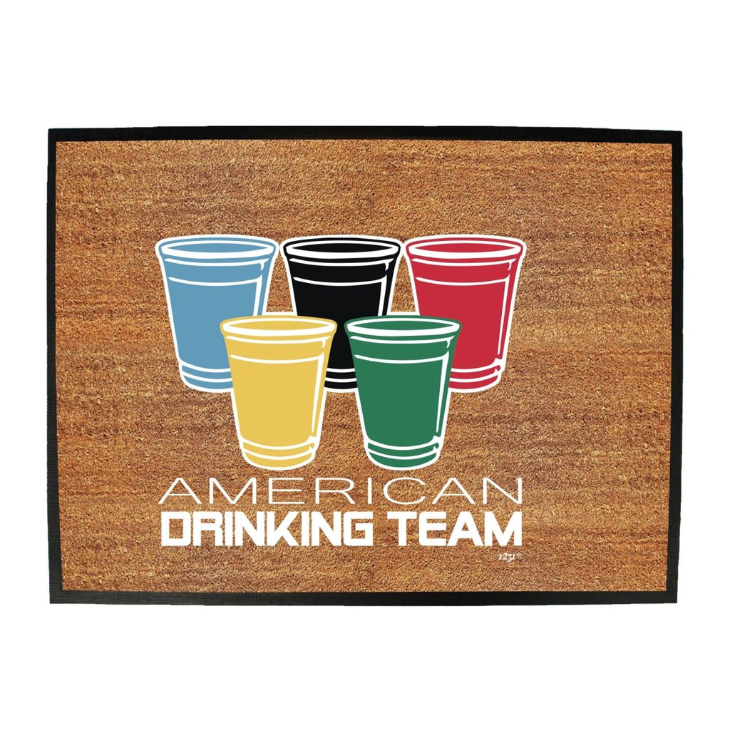 Alcohol American Drinking Team Glasses - Funny Novelty Doormat Man Cave Floor mat - 123t Australia | Funny T-Shirts Mugs Novelty Gifts