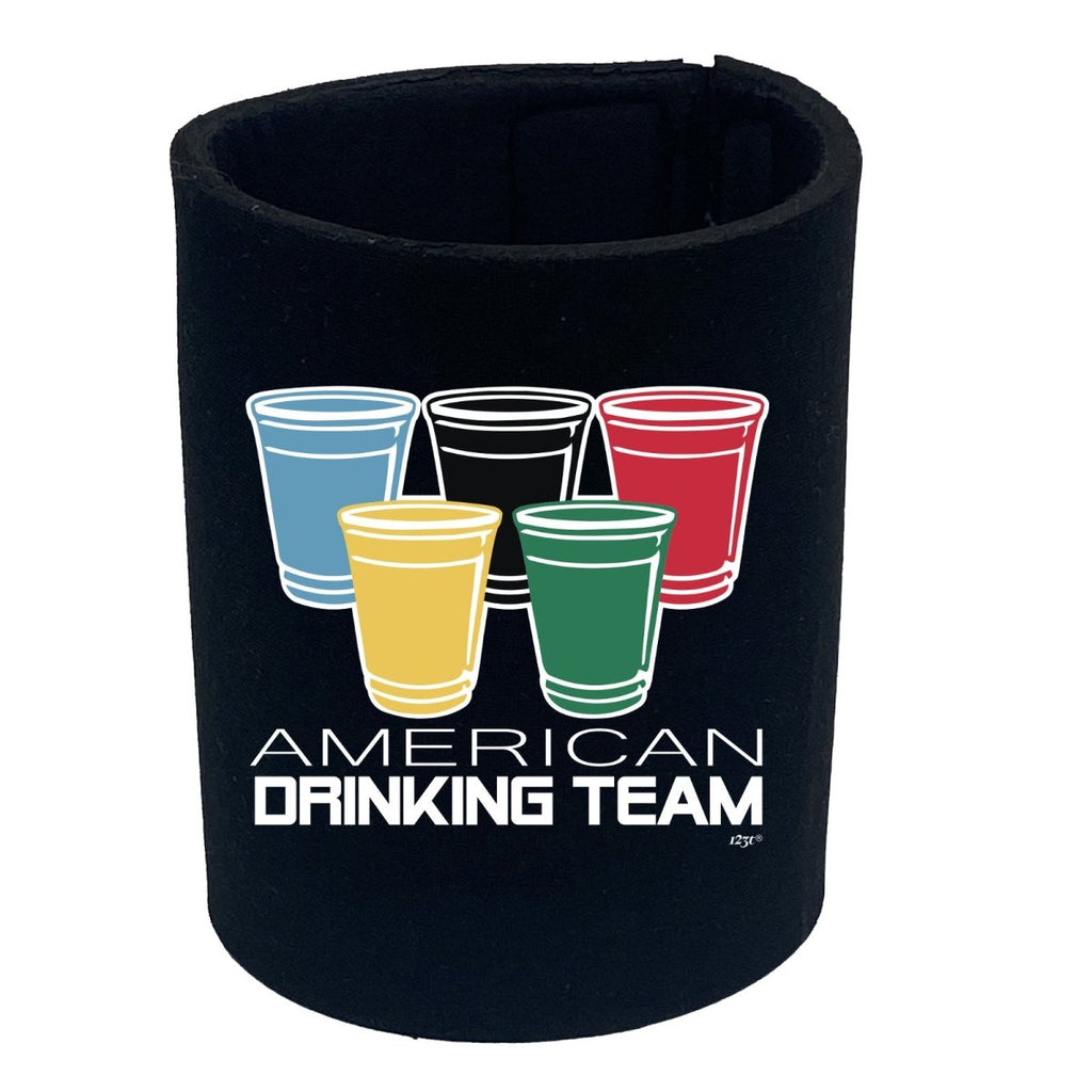 Alcohol American Drinking Team Glasses - Funny Novelty Stubby Holder - 123t Australia | Funny T-Shirts Mugs Novelty Gifts