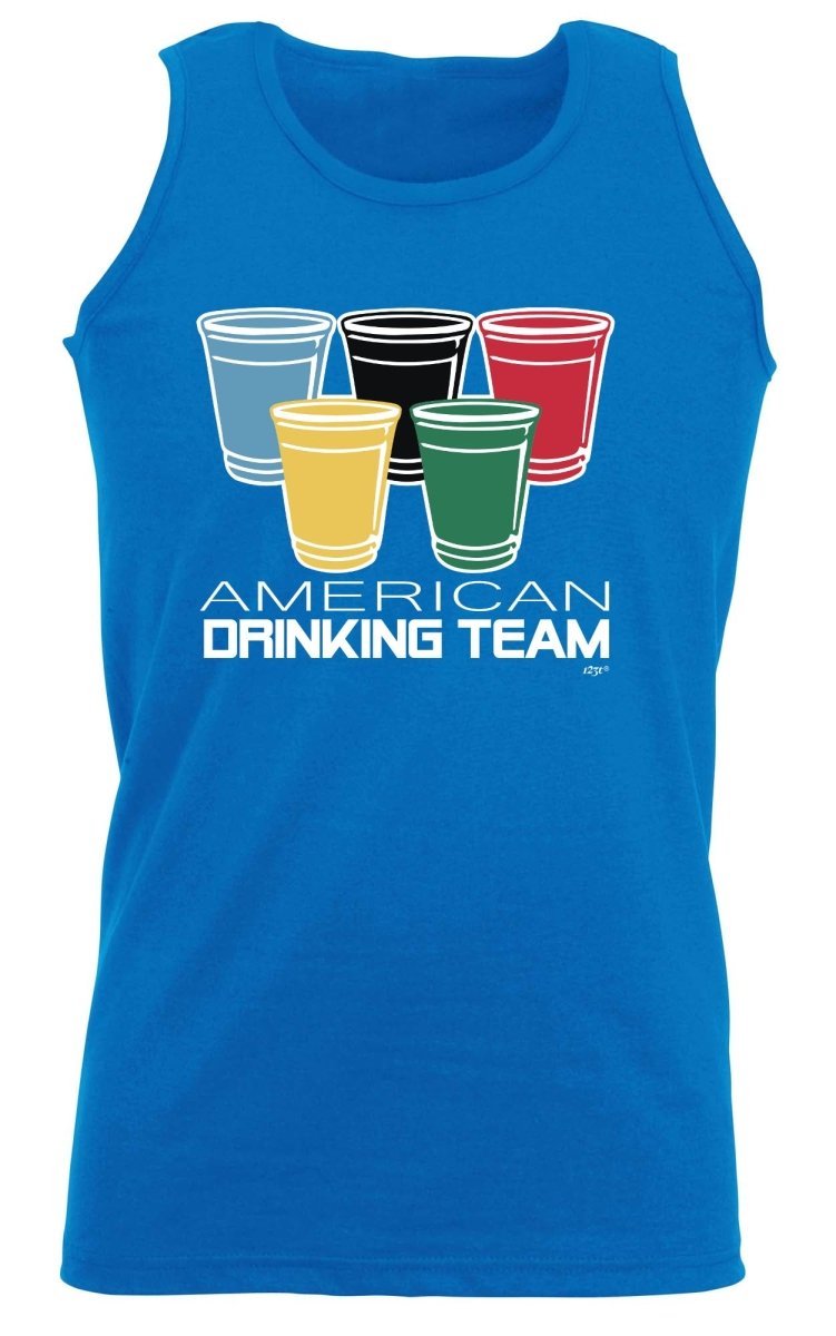 Alcohol American Drinking Team Glasses - Funny Novelty Vest Singlet Unisex Tank Top - 123t Australia | Funny T-Shirts Mugs Novelty Gifts