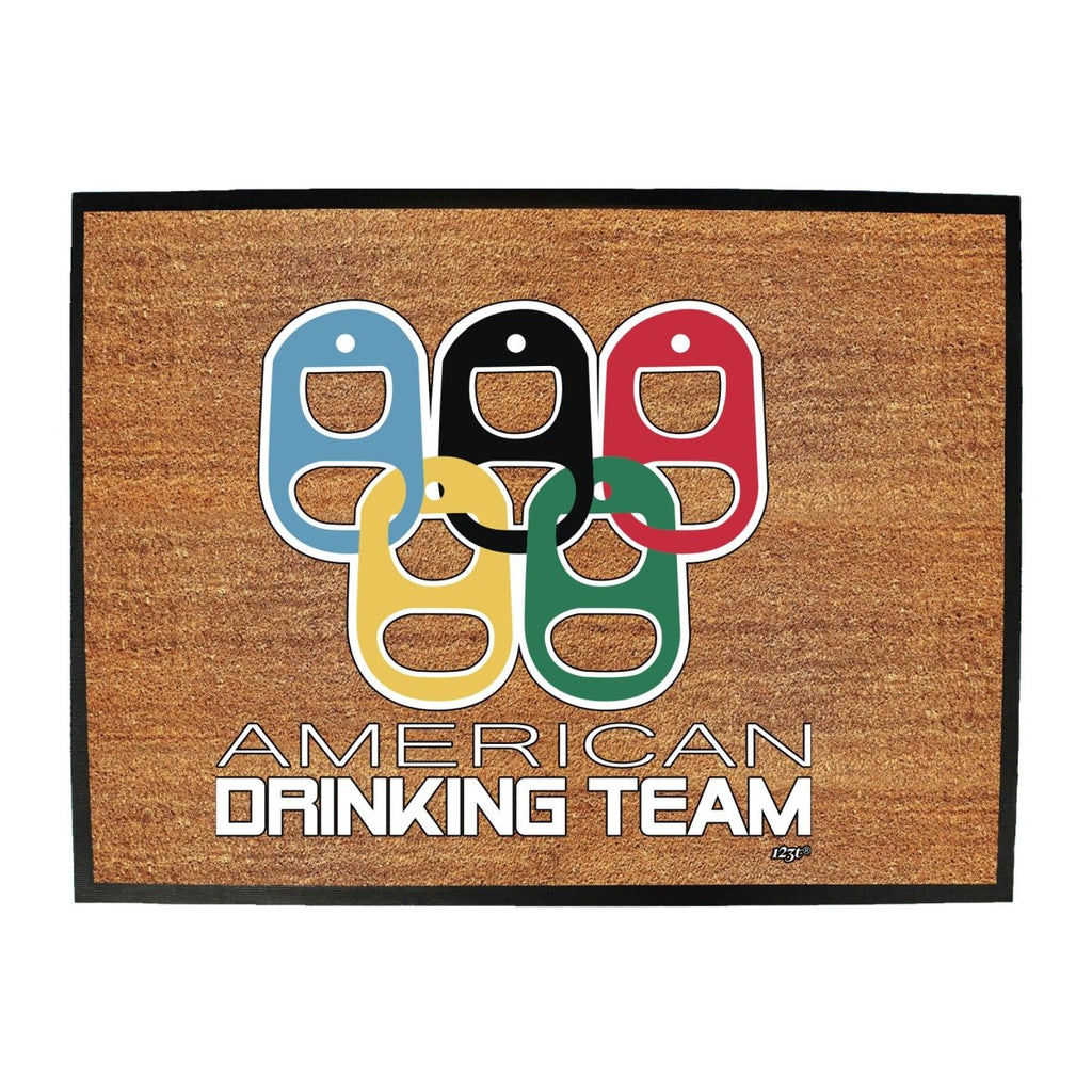 Alcohol American Drinking Team Rings - Funny Novelty Doormat Man Cave Floor mat - 123t Australia | Funny T-Shirts Mugs Novelty Gifts