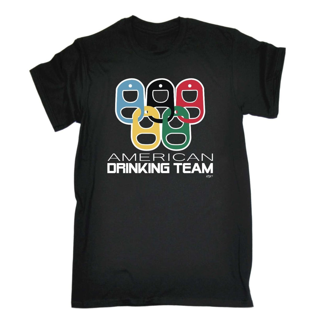 Alcohol American Drinking Team Rings - Mens Funny Novelty T-Shirt Tshirts BLACK T Shirt - 123t Australia | Funny T-Shirts Mugs Novelty Gifts