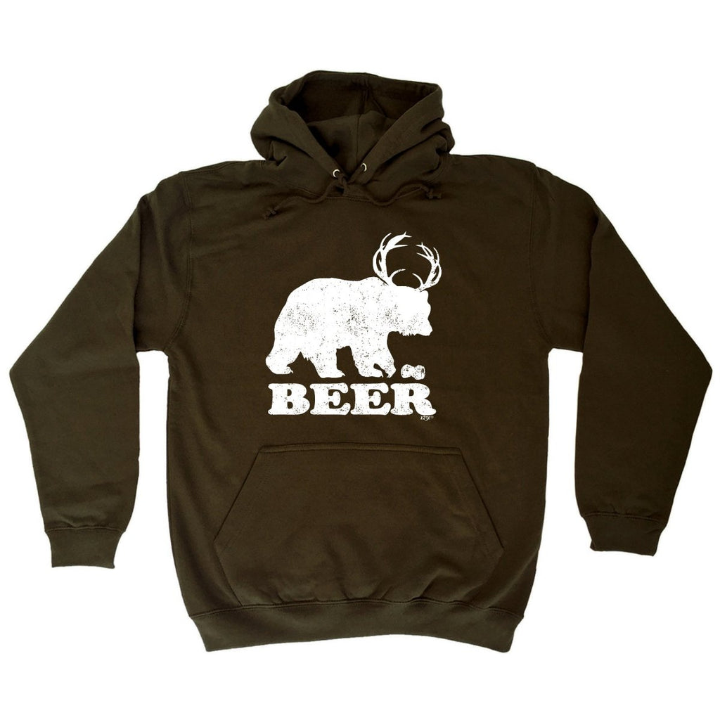 Alcohol Animal Beer Bear Deer - Funny Novelty Hoodies Hoodie - 123t Australia | Funny T-Shirts Mugs Novelty Gifts